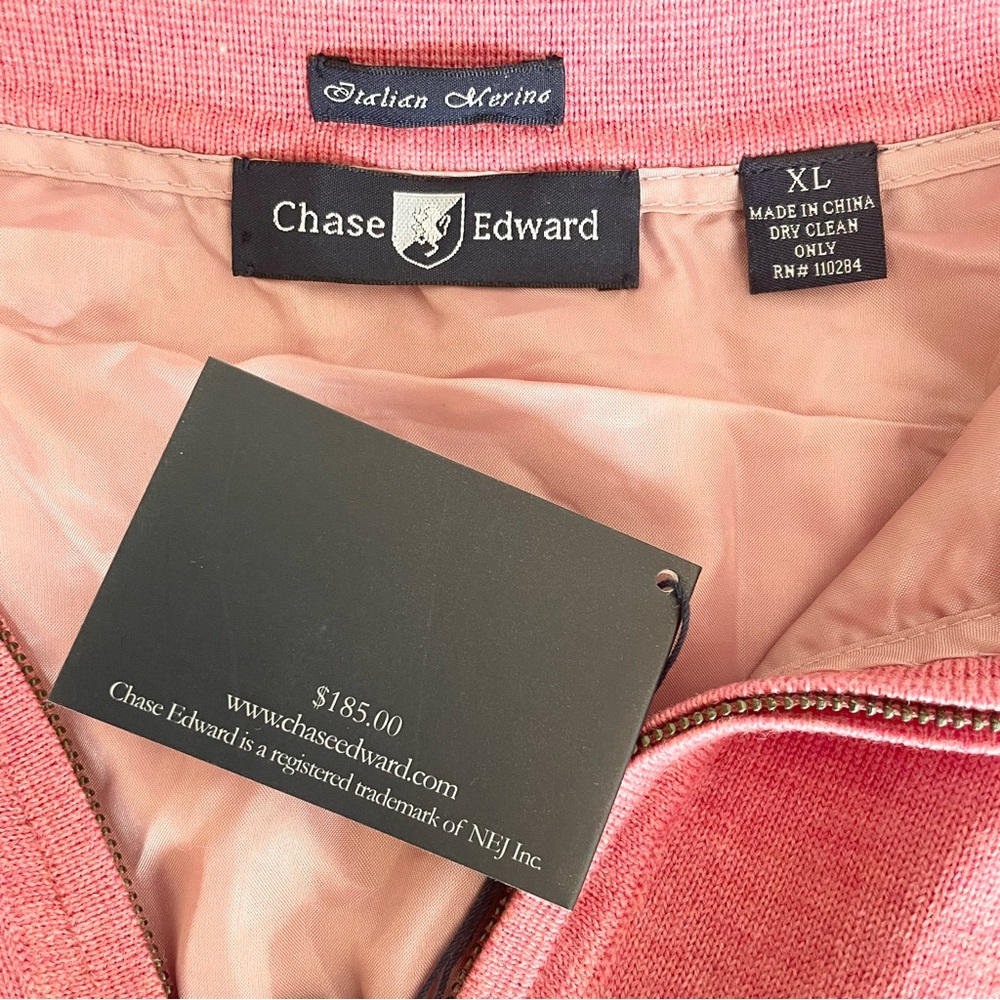 Chase Edward Italian Merino Wool Men’s Quarter Zip Sweater, NWT - Picture 6 of 8